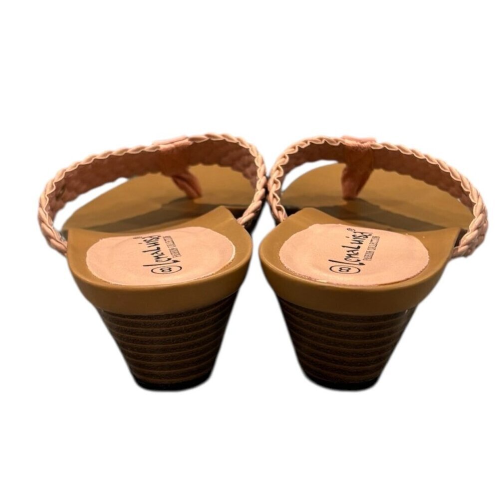 Lena Luisa Braided Flip Flops | Wedge Thong Sandals | Peach NWB |‎ Women’s 8 - Picture 5 of 5